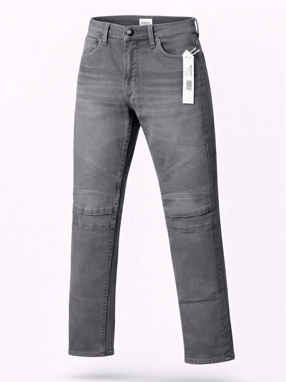 Hudson Men’s Jeans - Ethan Biker Skinny Moto in Faded Gray
